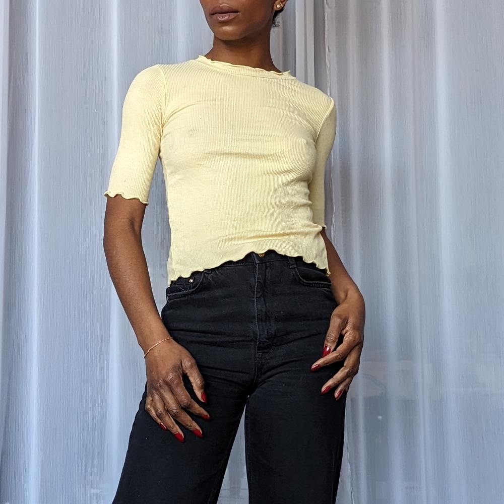 Oak + Fort Sleeved Yellow Top - Picture 1 of 7